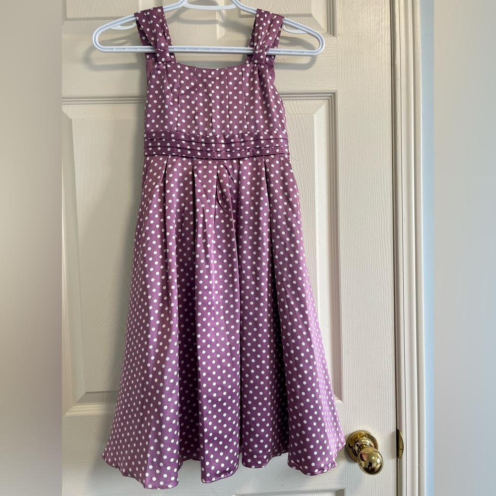 Monsoon Mauve Polka Dot Twirl Dress